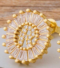 Load image into Gallery viewer, Women Gold Plated Initial Letter Stud Earrings freeshipping - Tyche Ace