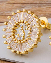 Load image into Gallery viewer, Women Gold Plated Initial Letter Stud Earrings freeshipping - Tyche Ace