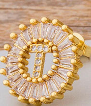 Load image into Gallery viewer, Women Gold Plated Initial Letter Stud Earrings freeshipping - Tyche Ace