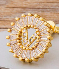 Load image into Gallery viewer, Women Gold Plated Initial Letter Stud Earrings freeshipping - Tyche Ace