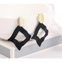 Load image into Gallery viewer, Women Golden Drop Geometric Black Long Hanging Earrings Retail freeshipping - Tyche Ace