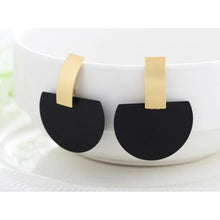 Load image into Gallery viewer, Women Golden Drop Geometric Black Long Hanging Earrings Retail freeshipping - Tyche Ace