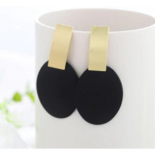 Load image into Gallery viewer, Women Golden Drop Geometric Black Long Hanging Earrings Retail freeshipping - Tyche Ace