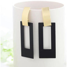 Load image into Gallery viewer, Women Golden Drop Geometric Black Long Hanging Earrings Retail freeshipping - Tyche Ace