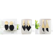 Load image into Gallery viewer, Women Golden Drop Geometric Black Long Hanging Earrings Retail freeshipping - Tyche Ace