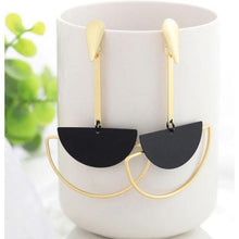 Load image into Gallery viewer, Women Golden Drop Geometric Black Long Hanging Earrings Retail freeshipping - Tyche Ace