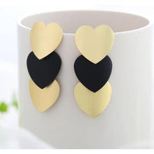 Load image into Gallery viewer, Women Golden Drop Geometric Black Long Hanging Earrings Retail freeshipping - Tyche Ace
