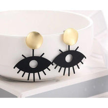 Load image into Gallery viewer, Women Golden Drop Geometric Black Long Hanging Earrings Retail freeshipping - Tyche Ace