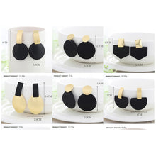 Load image into Gallery viewer, Women Golden Drop Geometric Black Long Hanging Earrings Retail freeshipping - Tyche Ace