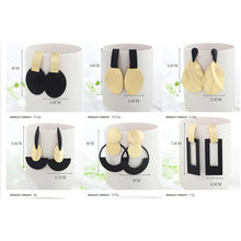 Load image into Gallery viewer, Women Golden Drop Geometric Black Long Hanging Earrings Retail freeshipping - Tyche Ace