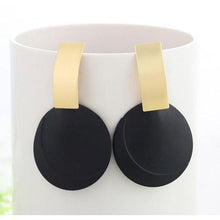Load image into Gallery viewer, Women Golden Drop Geometric Black Long Hanging Earrings Retail freeshipping - Tyche Ace
