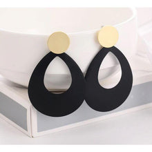 Load image into Gallery viewer, Women Golden Drop Geometric Black Long Hanging Earrings Retail freeshipping - Tyche Ace