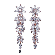Load image into Gallery viewer, Women Gorgeous Flower Cluster Long Dangle Drop Earrings freeshipping - Tyche Ace
