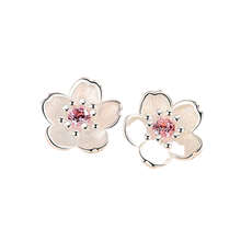 Load image into Gallery viewer, Women Handmade Cherry Tibetan Silver and Cubic Zircon Stud Earrings freeshipping - Tyche Ace