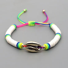 Load image into Gallery viewer, Women Handmade Colourful Seashell Heishi Disc Shell Adjustable Bracelet freeshipping - Tyche Ace