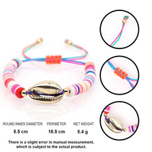 Load image into Gallery viewer, Women Handmade Colourful Seashell Heishi Disc Shell Adjustable Bracelet freeshipping - Tyche Ace