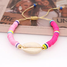 Load image into Gallery viewer, Women Handmade Colourful Seashell Heishi Disc Shell Adjustable Bracelet freeshipping - Tyche Ace