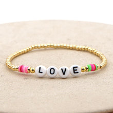Load image into Gallery viewer, Women Handmade Vinyl Bohemian Gold Coloured Letter Beads Bracelets freeshipping - Tyche Ace