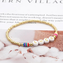 Load image into Gallery viewer, Women Handmade Vinyl Bohemian Gold Coloured Letter Beads Bracelets freeshipping - Tyche Ace