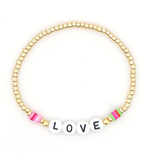 Load image into Gallery viewer, Women Handmade Vinyl Bohemian Gold Coloured Letter Beads Bracelets freeshipping - Tyche Ace