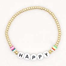 Load image into Gallery viewer, Women Handmade Vinyl Bohemian Gold Coloured Letter Beads Bracelets freeshipping - Tyche Ace