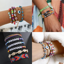 Load image into Gallery viewer, Women Handmade Weave Rope Multilayer Eye Shell Letter Beaded Charm Bracelet freeshipping - Tyche Ace