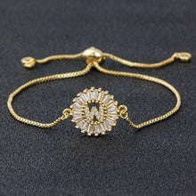 Load image into Gallery viewer, Women Initial Cubic Zircon Letter Charm Adjustable Bracelets freeshipping - Tyche Ace