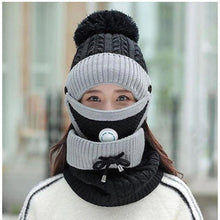 Load image into Gallery viewer, Women Knitted Beanie Set- Scarf, Mask, Winter Set freeshipping - Tyche Ace