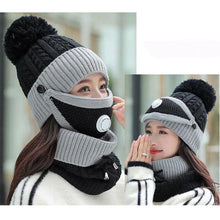 Load image into Gallery viewer, Women Knitted Beanie Set- Scarf, Mask, Winter Set freeshipping - Tyche Ace
