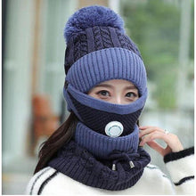 Load image into Gallery viewer, Women Knitted Beanie Set- Scarf, Mask, Winter Set freeshipping - Tyche Ace