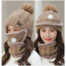 Load image into Gallery viewer, Women Knitted Beanie Set- Scarf, Mask, Winter Set freeshipping - Tyche Ace