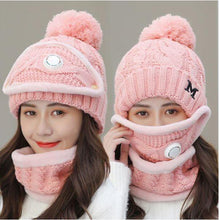 Load image into Gallery viewer, Women Knitted Beanie Set- Scarf, Mask, Winter Set freeshipping - Tyche Ace