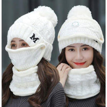 Load image into Gallery viewer, Women Knitted Beanie Set- Scarf, Mask, Winter Set freeshipping - Tyche Ace