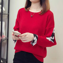 Load image into Gallery viewer, Women Knitted Hollow Out Mesh Patchwork Long Sleeve Casual Sweatshirt freeshipping - Tyche Ace