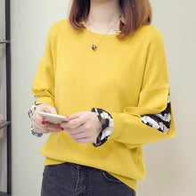 Load image into Gallery viewer, Women Knitted Hollow Out Mesh Patchwork Long Sleeve Casual Sweatshirt freeshipping - Tyche Ace