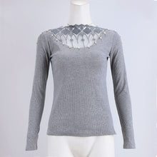 Load image into Gallery viewer, Women Knitted Lace Patchwork Slim Fit Tops freeshipping - Tyche Ace