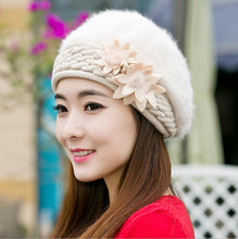 Load image into Gallery viewer, Women Knitted Winter Rabbit Fur Beret Hats freeshipping - Tyche Ace