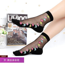Load image into Gallery viewer, Women Lace Soft  Sheer Silk Elastic Mesh Knit Frill Trim Socks freeshipping - Tyche Ace