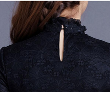 Load image into Gallery viewer, Women Lace Warm High Collar Long Sleeve Blouse freeshipping - Tyche Ace