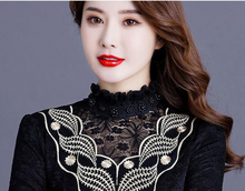 Load image into Gallery viewer, Women Lace Warm High Collar Long Sleeve Blouse freeshipping - Tyche Ace