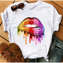 Load image into Gallery viewer, Women  Lips Print Fashionable Stylish Lips T Shirts freeshipping - Tyche Ace