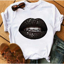 Load image into Gallery viewer, Women  Lips Print Fashionable Stylish Lips T Shirts freeshipping - Tyche Ace