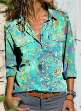 Load image into Gallery viewer, Women Long Sleeve Floral Print Casual Shirts freeshipping - Tyche Ace