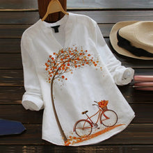 Load image into Gallery viewer, Women Long Sleeve V-Neck Casual Blouse freeshipping - Tyche Ace