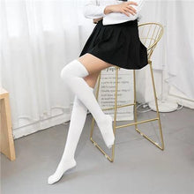Load image into Gallery viewer, Women Long Warm Thigh High Striped Trim Top Stockings freeshipping - Tyche Ace