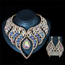 Load image into Gallery viewer, Women Luxury Fashion Waterdrop Crystal Necklace Earrings Set freeshipping - Tyche Ace