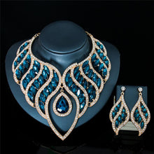 Load image into Gallery viewer, Women Luxury Fashion Waterdrop Crystal Necklace Earrings Set freeshipping - Tyche Ace