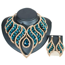 Load image into Gallery viewer, Women Luxury Fashion Waterdrop Crystal Necklace Earrings Set freeshipping - Tyche Ace