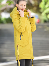Load image into Gallery viewer, Women Luxury Sustans Fibre Technology Windproof Long Hooded Jacket freeshipping - Tyche Ace