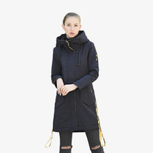 Load image into Gallery viewer, Women Luxury Sustans Fibre Technology Windproof Long Hooded Jacket freeshipping - Tyche Ace